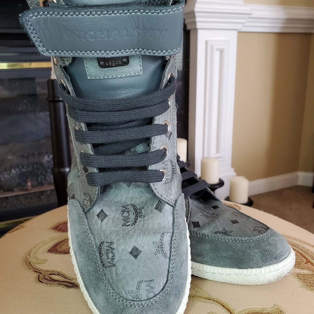 Authentic Mcm Grey Monogram Sneakers - image 2